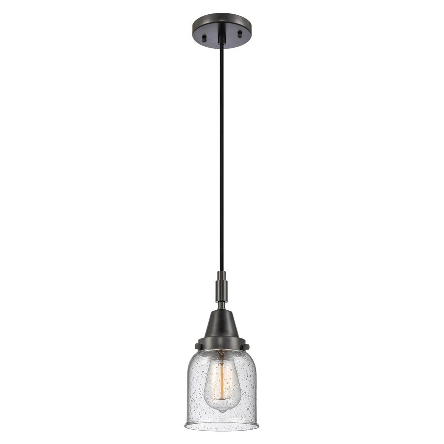 Innovations Caden Bell 1Lt 5" Cord Mini Pendant, Black/Seedy - 447-1P-BK-G54