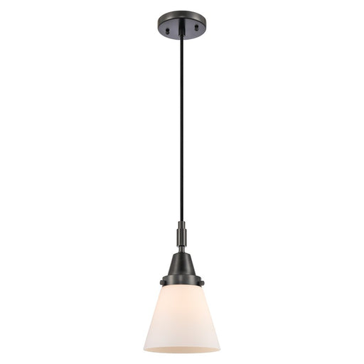 Innovations Caden Cone 1Lt 6" Cord Mini Pendant, Black/White - 447-1P-BK-G61