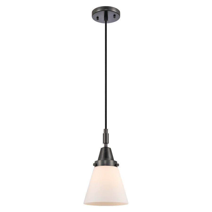 Innovations Caden Cone 1Lt 6" Cord Mini Pendant, Black/White - 447-1P-BK-G61