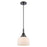 Innovations Caden Bell 1Lt 8" Cord Mini Pendant, Black/White - 447-1P-BK-G71