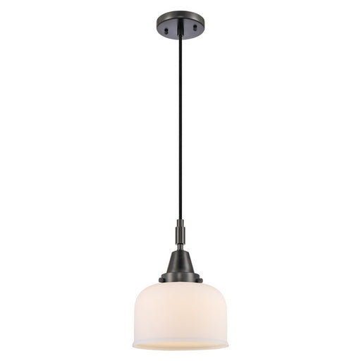 Innovations Caden Bell 1Lt 8" Cord Mini Pendant, Black/White - 447-1P-BK-G71