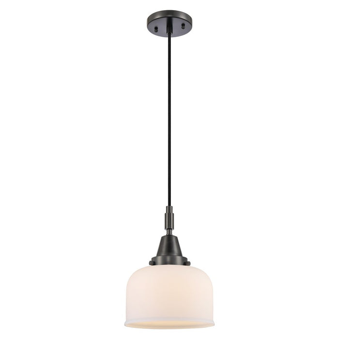 Innovations Caden Bell 1Lt 8" Cord Mini Pendant, Black/White - 447-1P-BK-G71