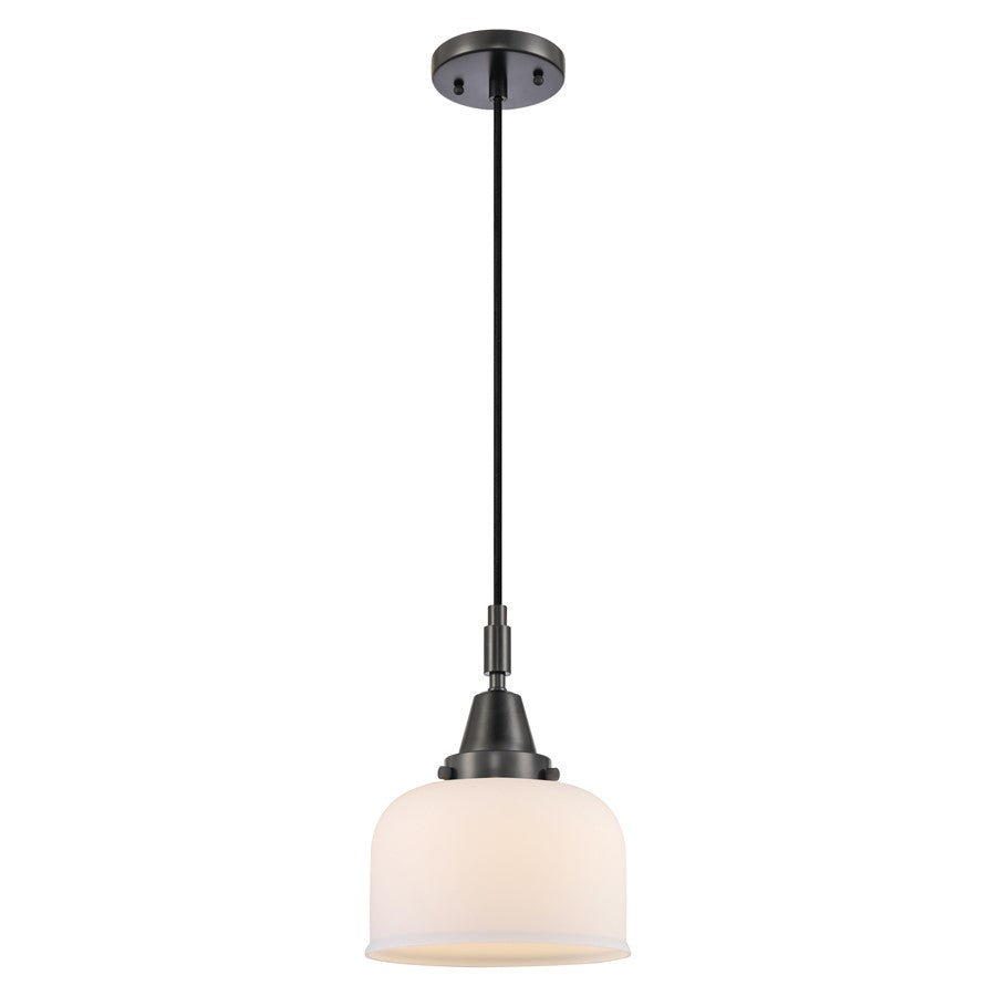 Innovations Caden Bell 1Lt 8" Cord Mini Pendant, Black/White - 447-1P-BK-G71