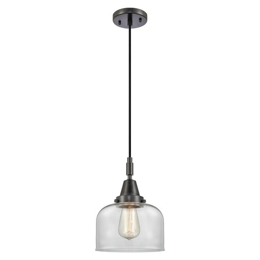Innovations Caden Bell 1Lt 8" Cord Mini Pendant, Black/Clear - 447-1P-BK-G72