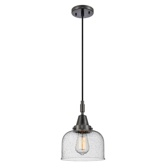 Innovations Caden Bell 1Lt 8" Cord Mini Pendant, Black/Seedy