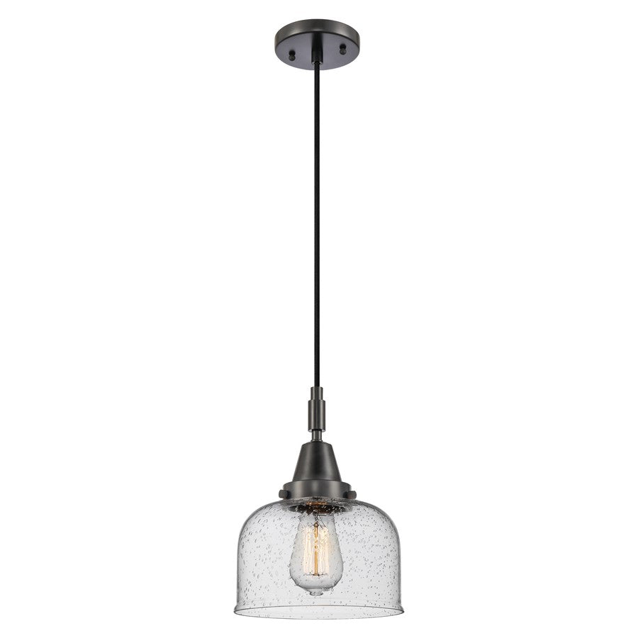 Innovations Caden Bell 1Lt 8" Cord Mini Pendant, Black/Seedy