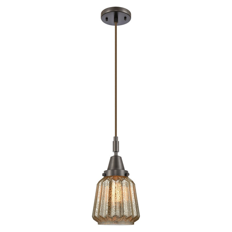 Innovations Caden Chatham 7" Cord Mini Pendant, Bronze/Mercury - 447-1P-OB-G146