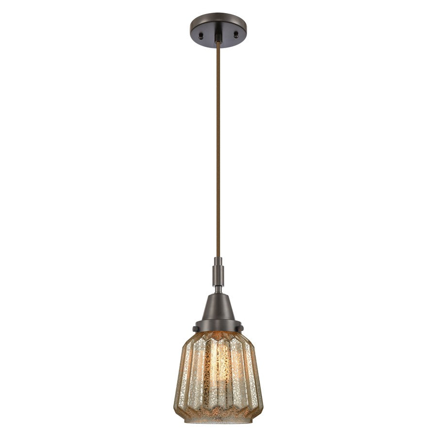 Innovations Caden Chatham 7" Cord Mini Pendant, Bronze/Mercury - 447-1P-OB-G146