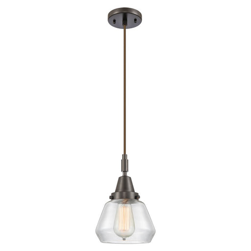 Innovations Caden Fulton 1Lt 7" Cord Mini Pendant, Bronze/Clear - 447-1P-OB-G172