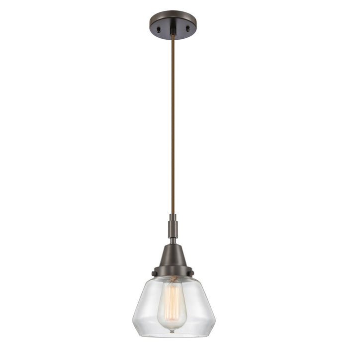 Innovations Caden Fulton 1Lt 7" Cord Mini Pendant, Bronze/Clear - 447-1P-OB-G172