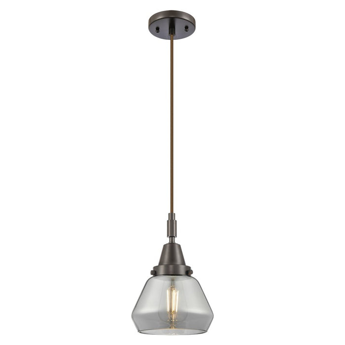 Innovations Caden Fulton 1Lt 7" Cord Mini Pendant, Bronze/Smoke - 447-1P-OB-G173