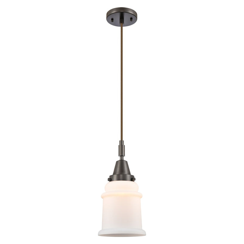 Innovations Caden Canton 1Lt 6" Cord Mini Pendant, Bronze/White - 447-1P-OB-G181