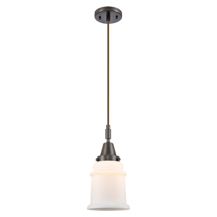 Innovations Caden Canton 1Lt 6" Cord Mini Pendant, Bronze/White - 447-1P-OB-G181