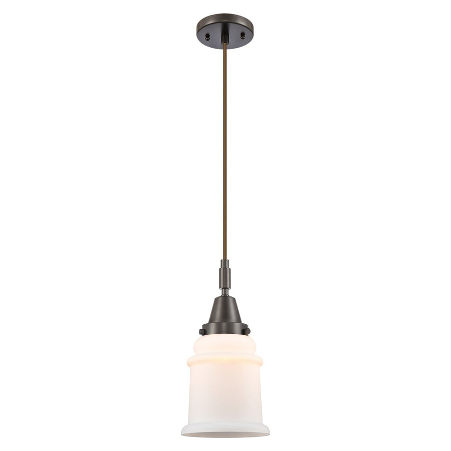 Innovations Caden Canton 1Lt 6" Cord Mini Pendant, Bronze/White - 447-1P-OB-G181