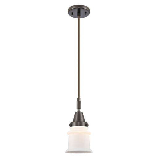 Innovations Caden Canton 5" Cord Mini Pendant, Bronze/White - 447-1P-OB-G181S