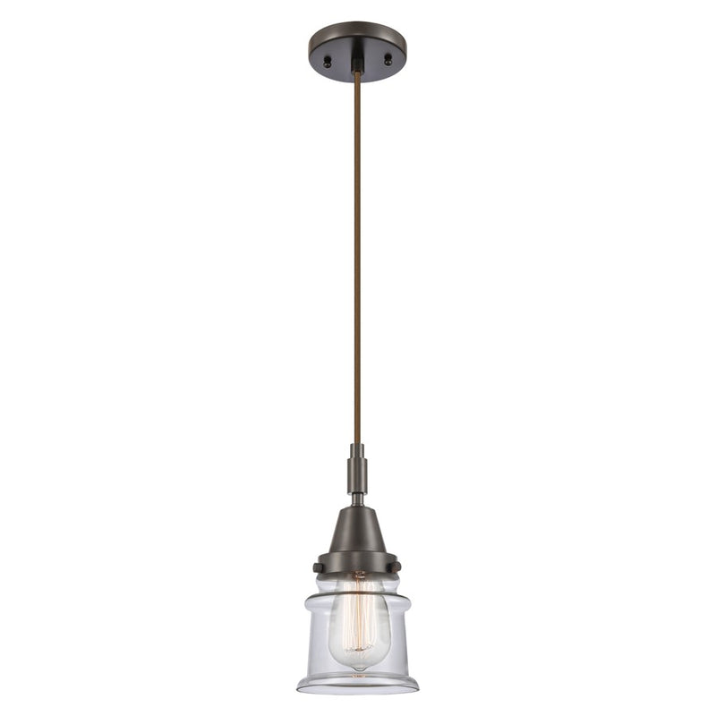 Innovations Caden Canton 5" Cord Mini Pendant, Bronze/Clear - 447-1P-OB-G182S