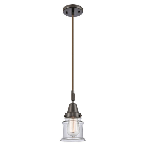 Innovations Caden Canton 5" Cord Mini Pendant, Bronze/Clear - 447-1P-OB-G182S