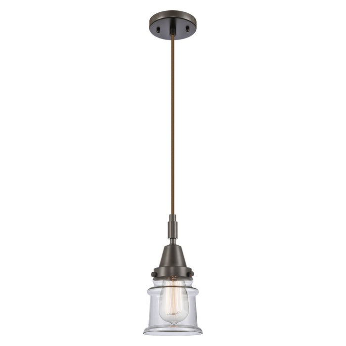 Innovations Caden Canton 5" Cord Mini Pendant, Bronze/Clear - 447-1P-OB-G182S