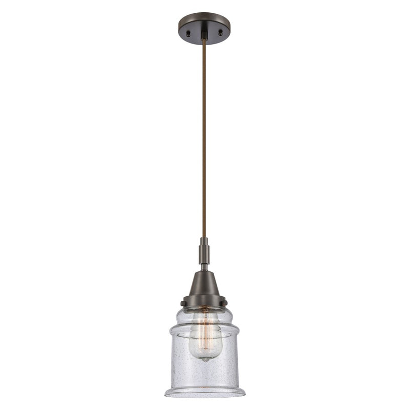 Innovations Caden Canton 1Lt 6" Cord Mini Pendant, Bronze/Seedy - 447-1P-OB-G184