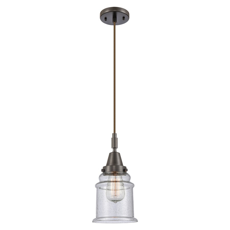 Innovations Caden Canton 1Lt 6" Cord Mini Pendant, Bronze/Seedy - 447-1P-OB-G184