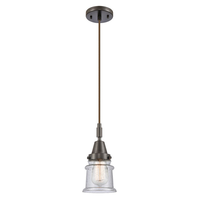 Innovations Caden Canton 5" Cord Mini Pendant, Bronze/Seedy - 447-1P-OB-G184S