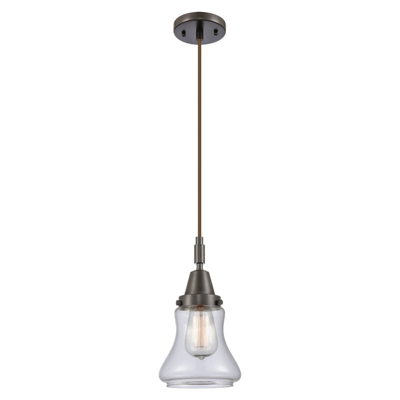 Innovations Caden Bellmont 7" Cord Mini Pendant, Bronze/Clear - 447-1P-OB-G192