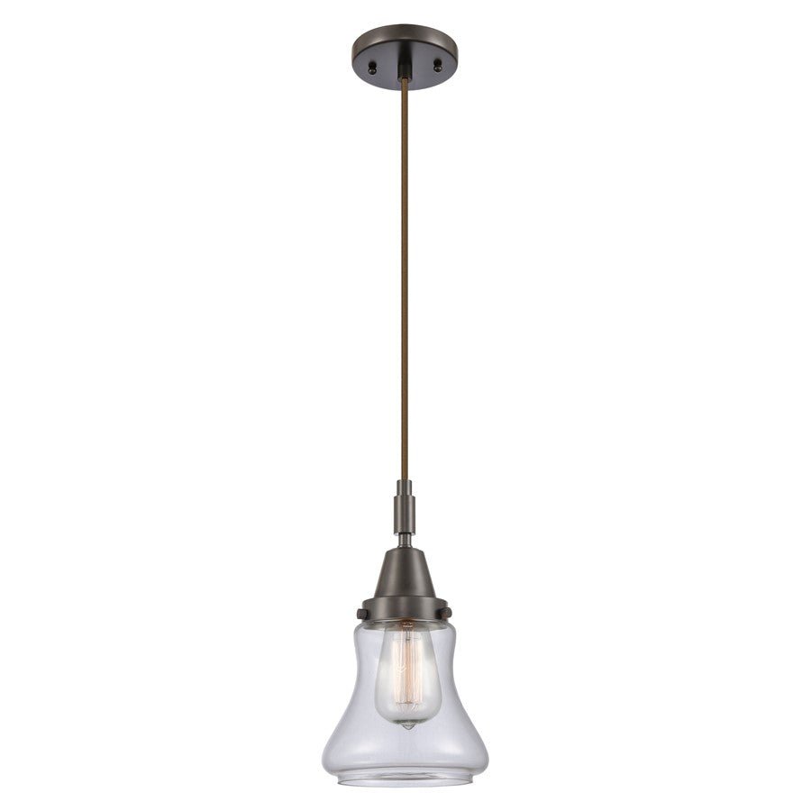 Innovations Caden Bellmont 7" Cord Mini Pendant, Bronze/Clear - 447-1P-OB-G192