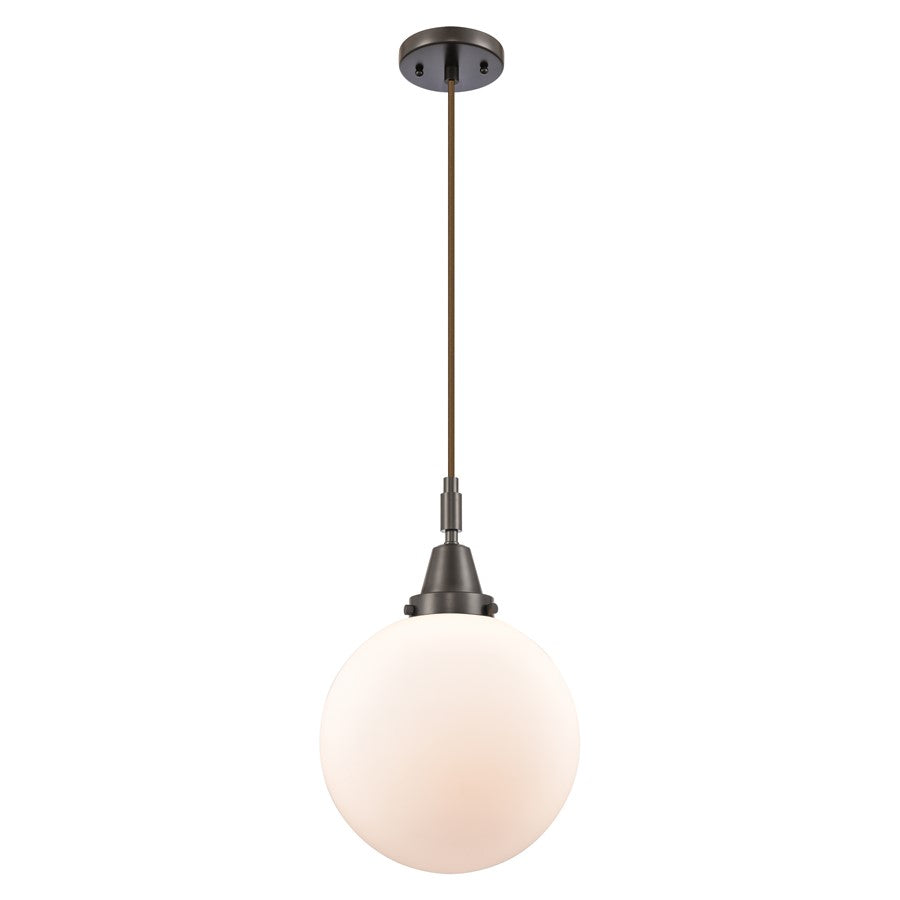Innovations Caden Beacon 10" Cord Mini Pendant, Bronze/White - 447-1P-OB-G201-10
