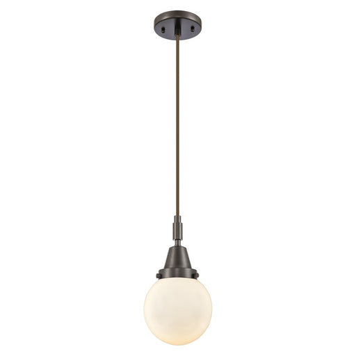 Innovations Caden Beacon 6" Cord Mini Pendant, Bronze/White - 447-1P-OB-G201-6