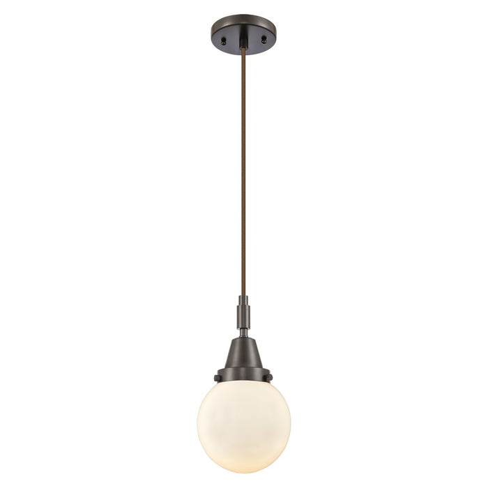 Innovations Caden Beacon 6" Cord Mini Pendant, Bronze/White - 447-1P-OB-G201-6