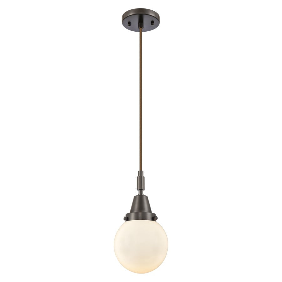 Innovations Caden Beacon 6" Cord Mini Pendant, Bronze/White - 447-1P-OB-G201-6
