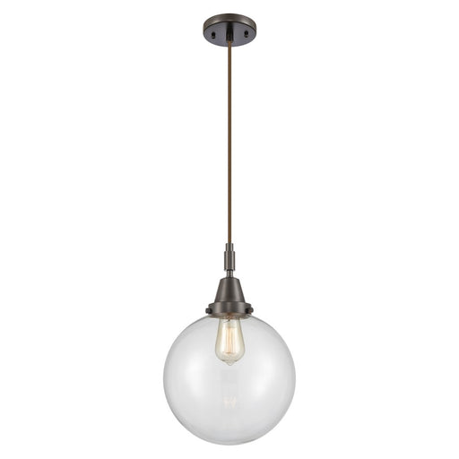 Innovations Caden Beacon 10" Cord Mini Pendant, Bronze/Clear - 447-1P-OB-G202-10