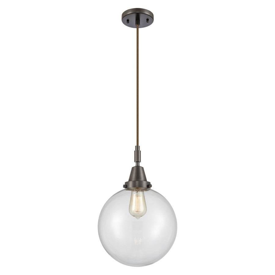 Innovations Caden Beacon 10" Cord Mini Pendant, Bronze/Clear - 447-1P-OB-G202-10