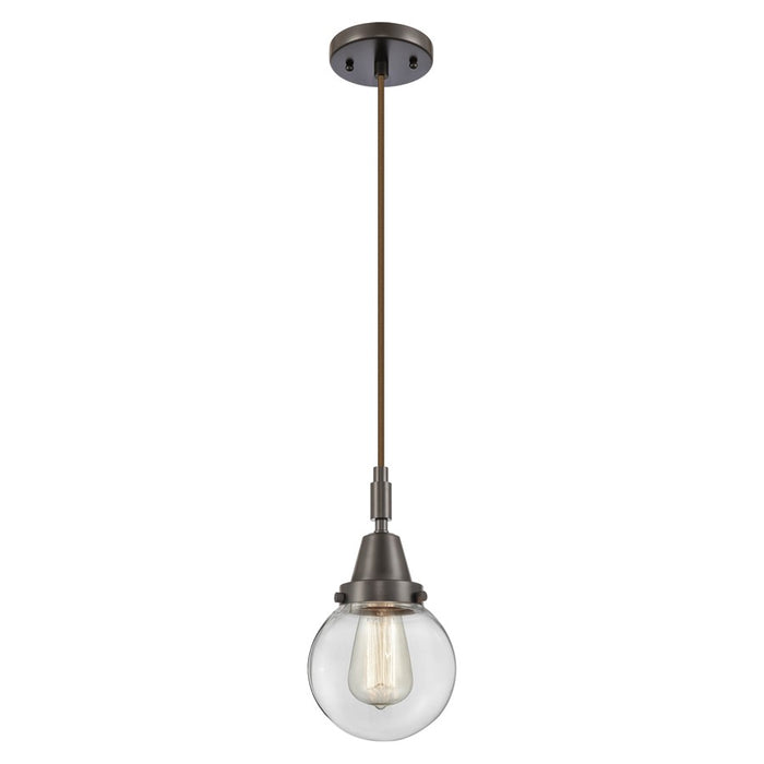 Innovations Caden Beacon 6" Cord Mini Pendant, Bronze/Clear - 447-1P-OB-G202-6