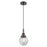 Innovations Caden Beacon 6" Cord Mini Pendant, Bronze/Seedy - 447-1P-OB-G204-6