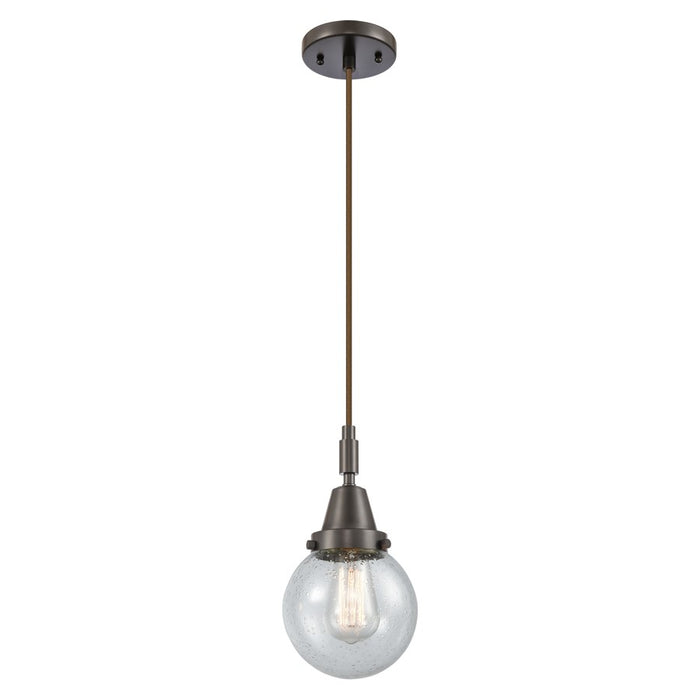Innovations Caden Beacon 6" Cord Mini Pendant, Bronze/Seedy - 447-1P-OB-G204-6