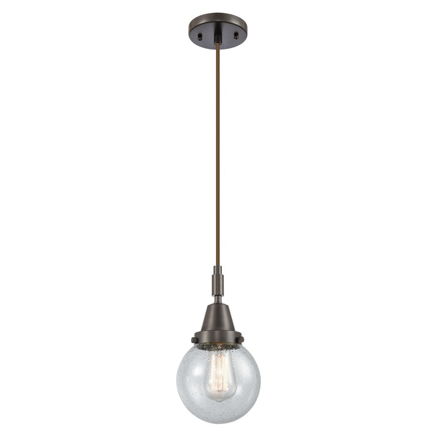 Innovations Caden Beacon 6" Cord Mini Pendant, Bronze/Seedy - 447-1P-OB-G204-6