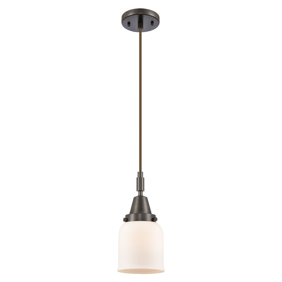 Innovations Caden Bell 1Lt 5" Cord Mini Pendant, Bronze/White - 447-1P-OB-G51