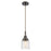 Innovations Caden Bell 5" Cord Mini Pendant, Bronze/Clear Deco - 447-1P-OB-G513