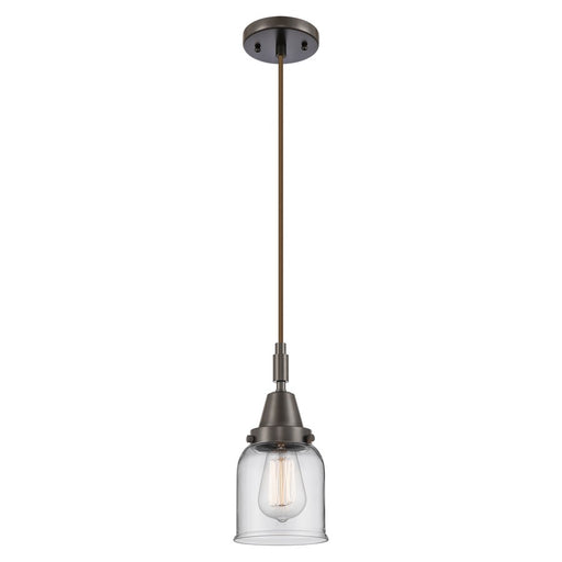 Innovations Caden Bell 1Lt 5" Cord Mini Pendant, Bronze/Clear - 447-1P-OB-G52