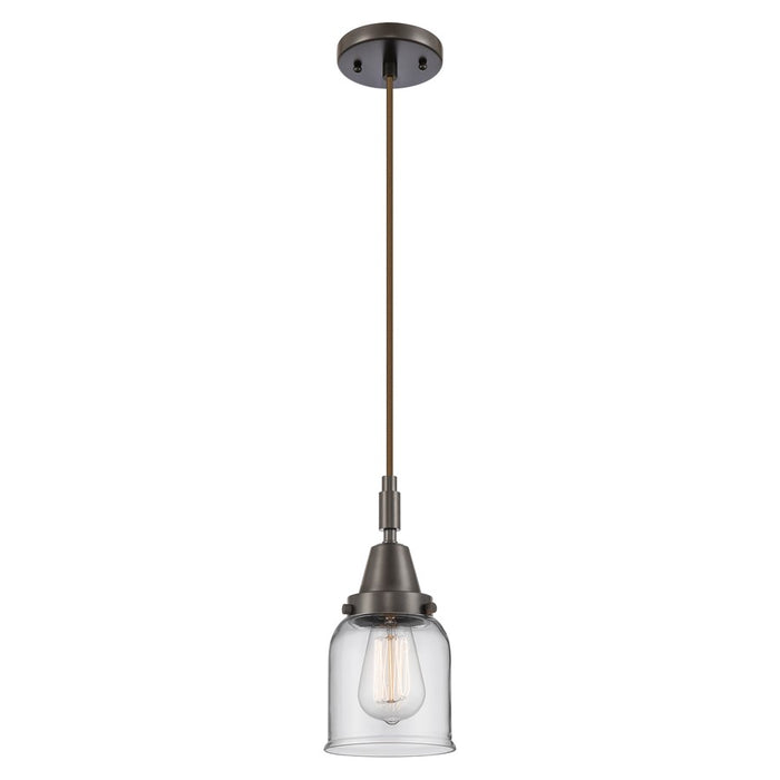 Innovations Caden Bell 1Lt 5" Cord Mini Pendant, Bronze/Clear - 447-1P-OB-G52