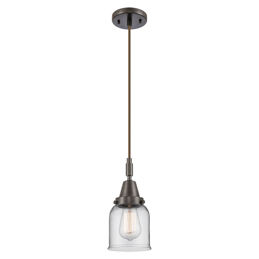 Innovations Caden Bell 1Lt 5" Cord Mini Pendant, Bronze/Clear - 447-1P-OB-G52