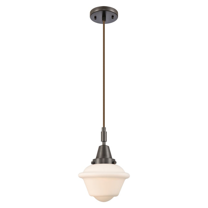 Innovations Caden Oxford 1Lt 7" Cord Mini Pendant, Bronze/White - 447-1P-OB-G531