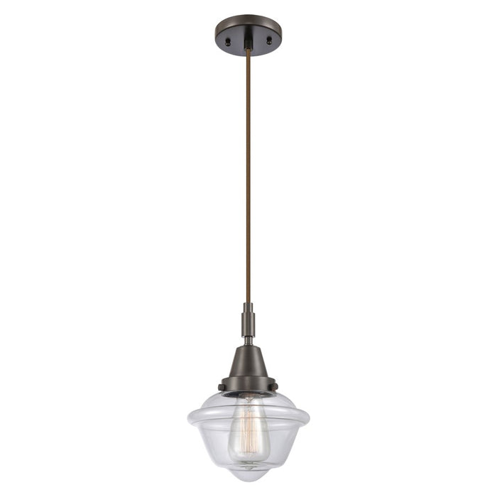 Innovations Caden Oxford 1Lt 7" Cord Mini Pendant, Bronze/Clear - 447-1P-OB-G532