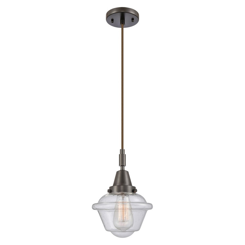 Innovations Caden Oxford 1Lt 7" Cord Mini Pendant, Bronze/Seedy - 447-1P-OB-G534