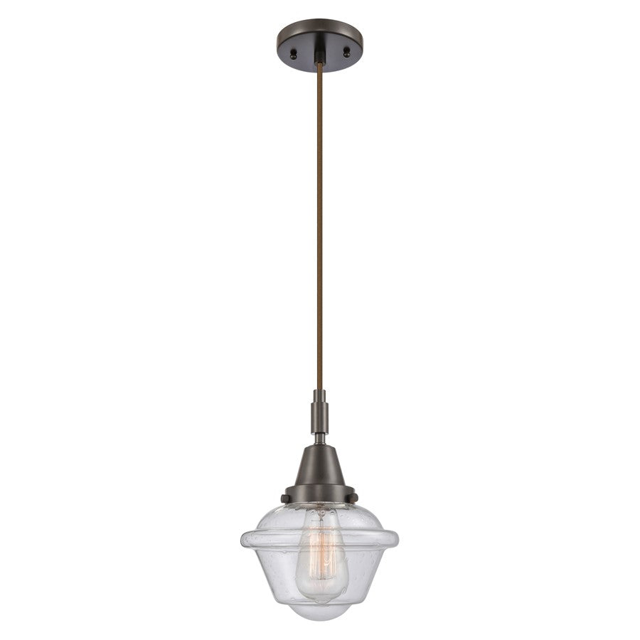 Innovations Caden Oxford 1Lt 7" Cord Mini Pendant, Bronze/Seedy - 447-1P-OB-G534