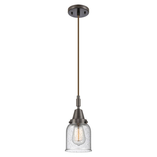 Innovations Caden Bell 1Lt 5" Cord Mini Pendant, Bronze/Seedy - 447-1P-OB-G54