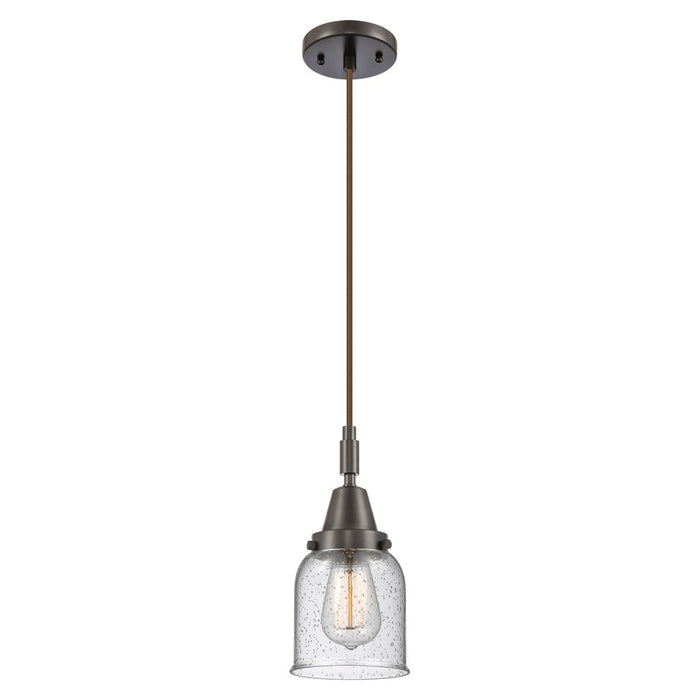Innovations Caden Bell 1Lt 5" Cord Mini Pendant, Bronze/Seedy - 447-1P-OB-G54