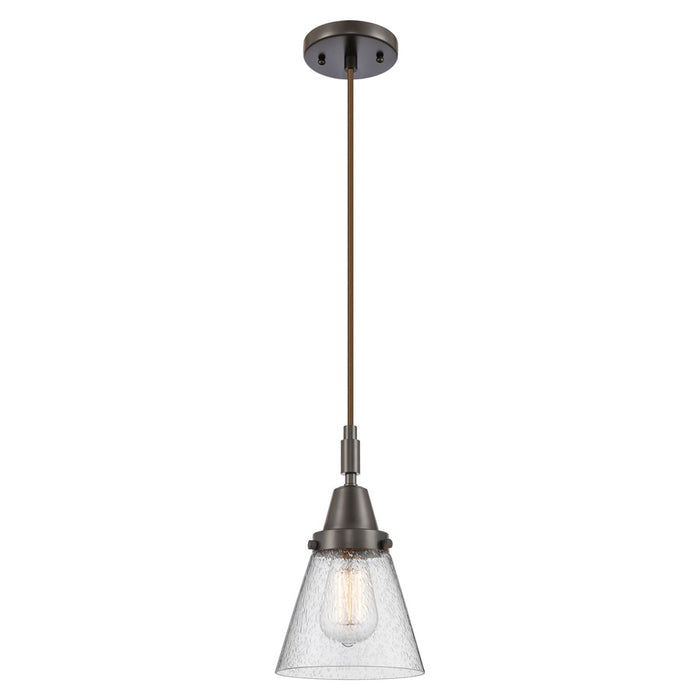 Innovations Caden Cone 1Lt 6" Cord Mini Pendant, Bronze/Seedy - 447-1P-OB-G64