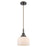 Innovations Caden Bell 1Lt 8" Cord Mini Pendant, Bronze/White - 447-1P-OB-G71
